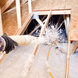 blowing insulation into crawl space